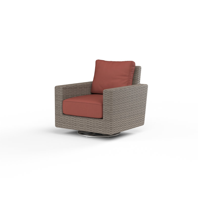 Chaise de patio avec coussin de soleil Nassau, Toile henné Sunbrella®