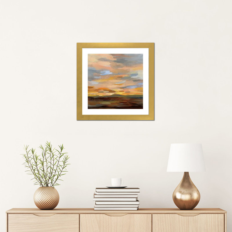«High Desert Sky III» par Silvia Vassileva - reproduction imprimée, Toile avec cadre noir, H 24 po x l 24 po x P 1 po, Blanc