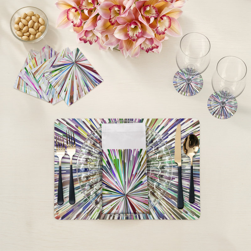 Sous-verres ronds en cuir Vegan, Blanc