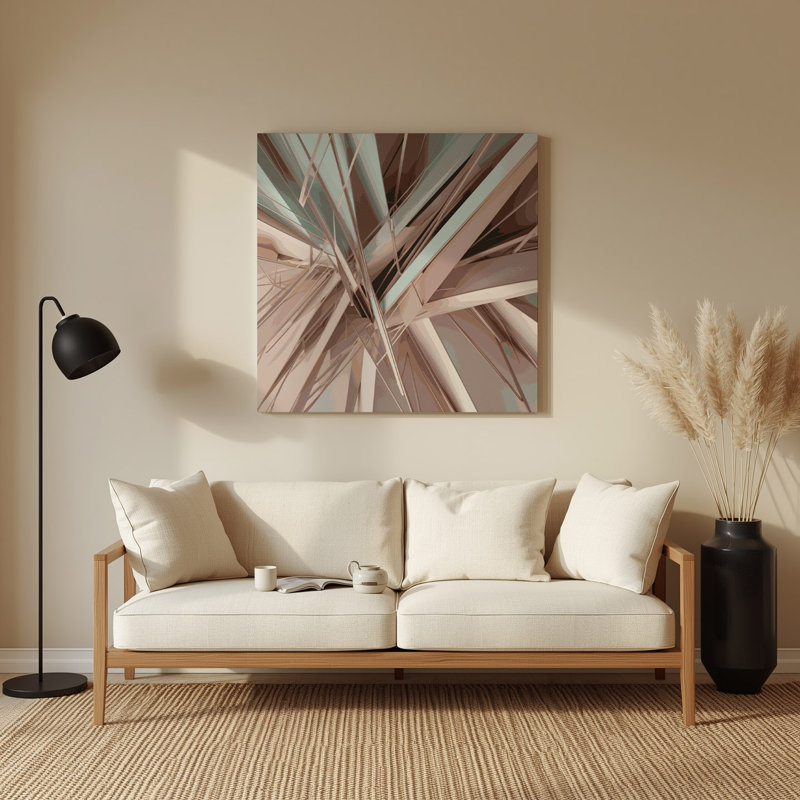 Geometric Abstraction 58 Gray Metal Wall Art, 12" H x 12" W