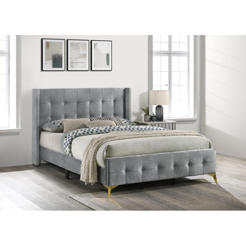 Paderborn Upholstered Bed, Silver Grey, Single (3')