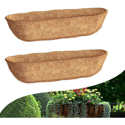 36 Inch Coco Liners Trough 2 Pack For Window Boxes Planters, Coconut Husk For Railing Hanging Deck Fence Plant Flower Basket, Coco Fiber For Outdoor&i -  Ebern Designs, BFE7143A2451460CA6FBB7B936218117