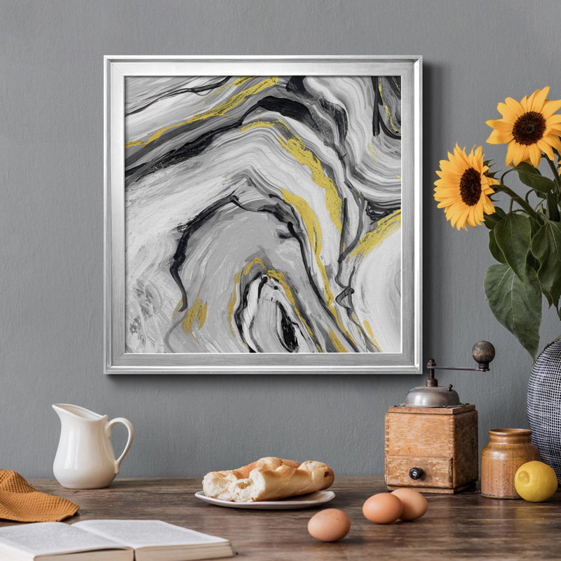«Bold Agate II», reproduction d'art sur toile encadrée, H 30,5 po x l 30,5 po x P 1,5 po, Argent