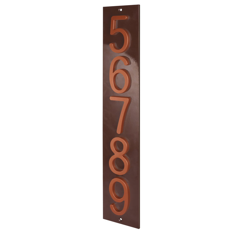 Plaque d'adresse verticale en aluminium Royal Shade, Brun, Cuivre, Oui