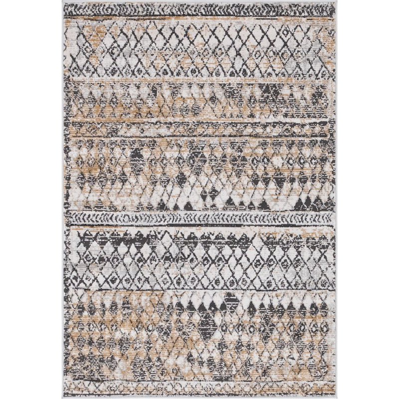 Geometric Indoor Rug, Rectangle 4'1" x 6'1"