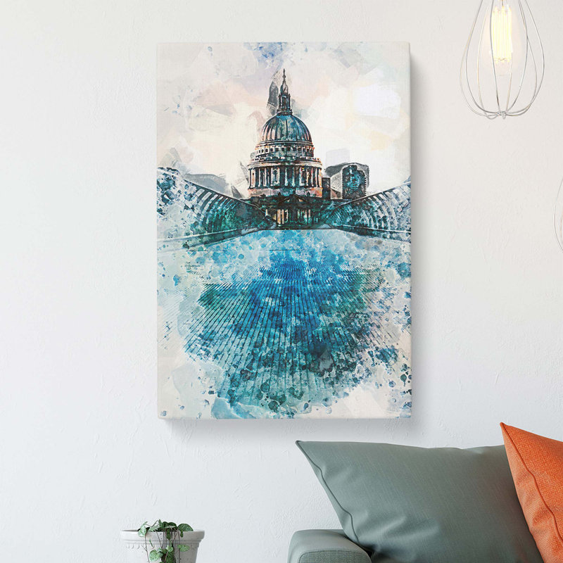 St. Pauls Cathedral in London Abstract Art - Wrapped Canvas, 50 cm H x 35 cm W