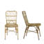 Chaise d'extérieur 2 pièces - construction en fer, conception tissée, capacité de charge de 400 lb, assemblée, facile à nettoyer pour la structure des chaises de salle à manger près de la piscine et dans la cour, tissage naturel, patio de jardin entièrement entretenu-835091762