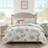 Pebble Beach Coral 100% Cotton Sateen Coastal 6-Piece King/Cal King Duvet Cover Set-572823977-662095364