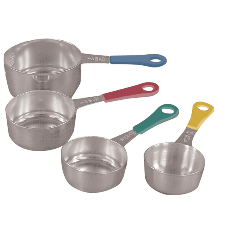 Color-Coded Stainless Steel Measuring Cup Set with Engraved Measurements