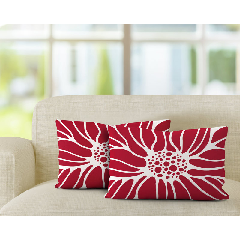 No Decorative Addition Outdoor Reversible Throw Pillow, Red