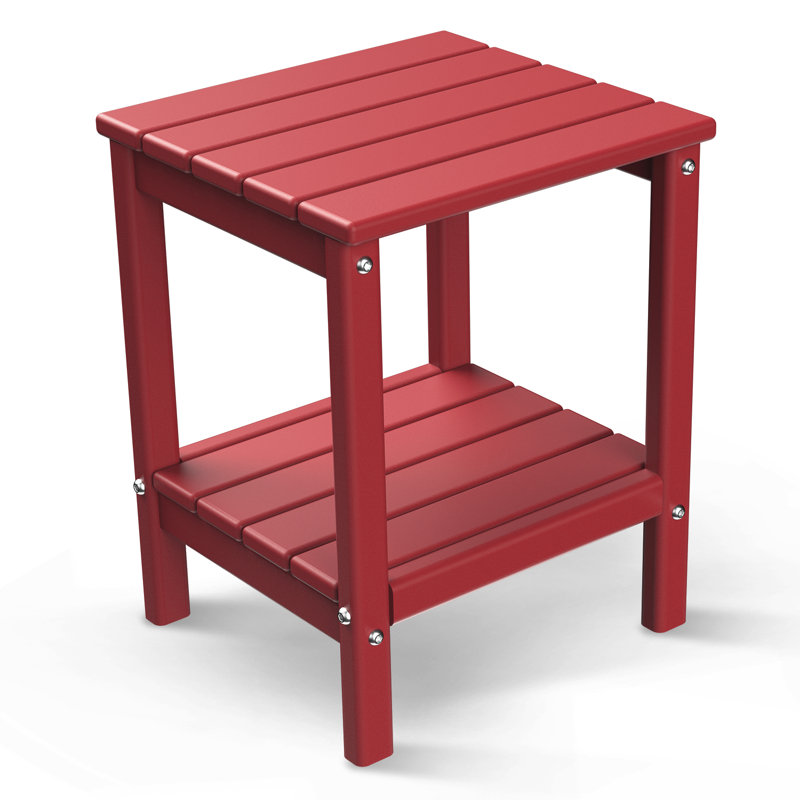 Matei 14 L x 13 W Outdoor Adirondack Side Table, Rouge