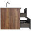 Meuble-lavabo moderne de 36 po noir et noyer doux, lavabo intégré, flottant pour salle de bain, agencement de couleurs Kd, tiroirs fermés, poignée élégante, meuble-lavabo de rangement amélioré en noyer, design,-131262692