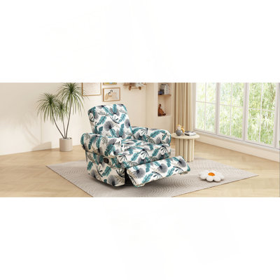 Fauteuil inclinable manuel inclinable pivotant avec dossier réglable pour le salon, la chambre à coucher ou la chambre de bébé