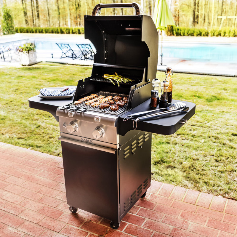 Saber 2-Burner Propane Gas and Charcoal Grill