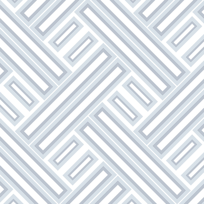 Rouleau de papier peint lisse l 33 pi x l 20,5 po rectangles Langlois, Bleu océan clair