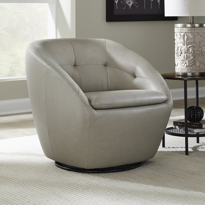 Fauteuil d'appoint pivotant Cladeus, Crème / Havane