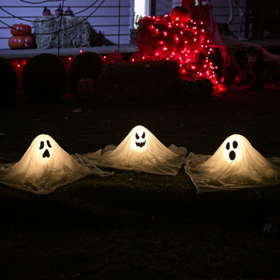 3-Pack Light-Up Ghost Yard Stakes