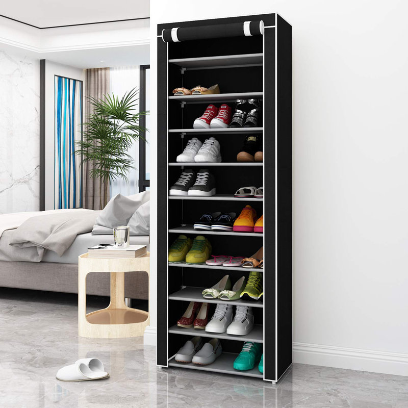 30 Pair Shoe Storage Cabinet, Black