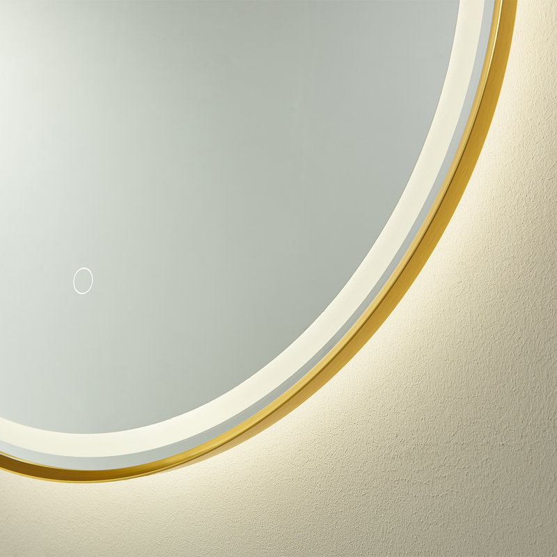 Miroir de salle de bain Orta, Or brossé, 36 po x 24 po