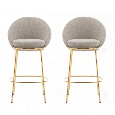 Indoor Metal Upholstered Barstool Set Of 2