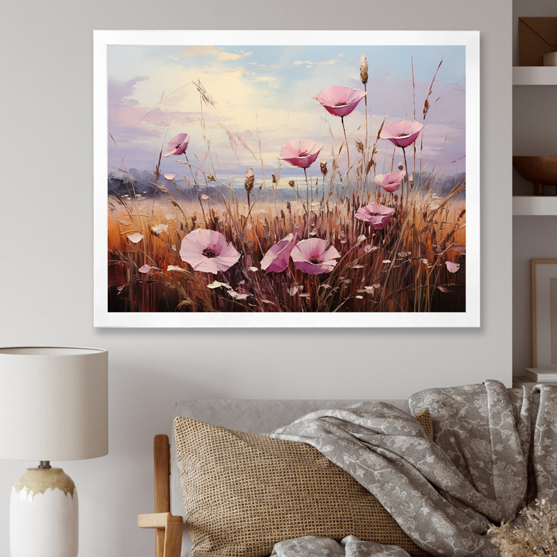 «Bloomed Flower Horizons II» sur toile, H 24 po x l 32 po x P 0,5 po, Cadre simple blanc