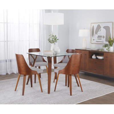 Aurika Upholstered Side Chairs with Bent Wood Legs