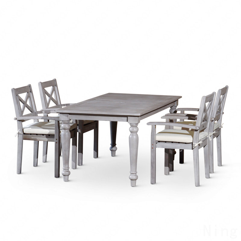 Ensemble repas rectangulaire 5 pièces, patio extérieur