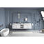 Meuble-lavabo mural 96 po, blanc, double vasque, meuble-lavabo de qualité supérieure, suspendu, lavabo, excellente capacité de rangement-1385244731-1385244865