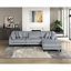 Fauteuil de salon en velours côtelé gris