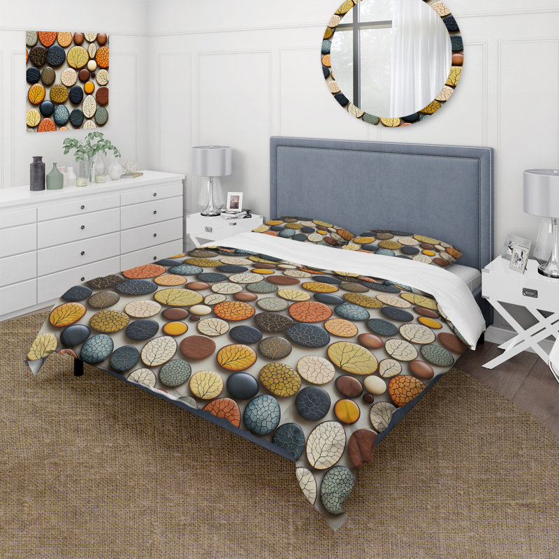 Ensemble de housse de couette Boho Pottery Motifs I, Housse de couette pour très grand lit et 2 très