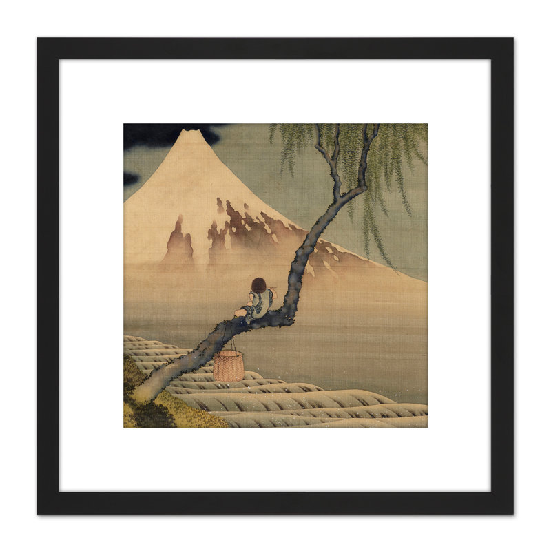 Boy Viewing Mount Fuji by Hokusai - Single Picture Frame Painting