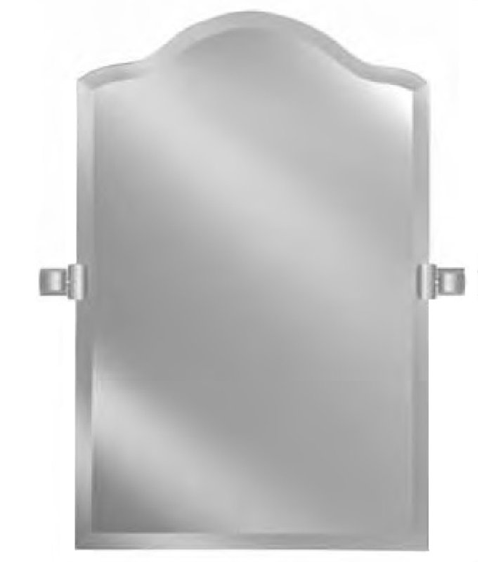 Miroir mural sans cadre avec dessus feston Molden, Chrome poli, H 24 po x L 35 po