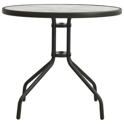 Round Glass Outdoor Table