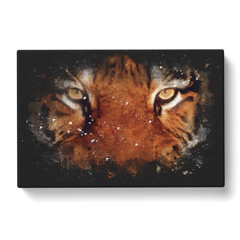 Tiger Vol.6 Paint Splash - Wrapped Canvas, 35cm H x 50cm W x 3cm D
