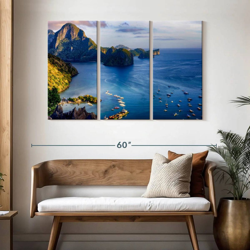 Zone côtière de Gillard El Nido, H 32 po x l 50 po