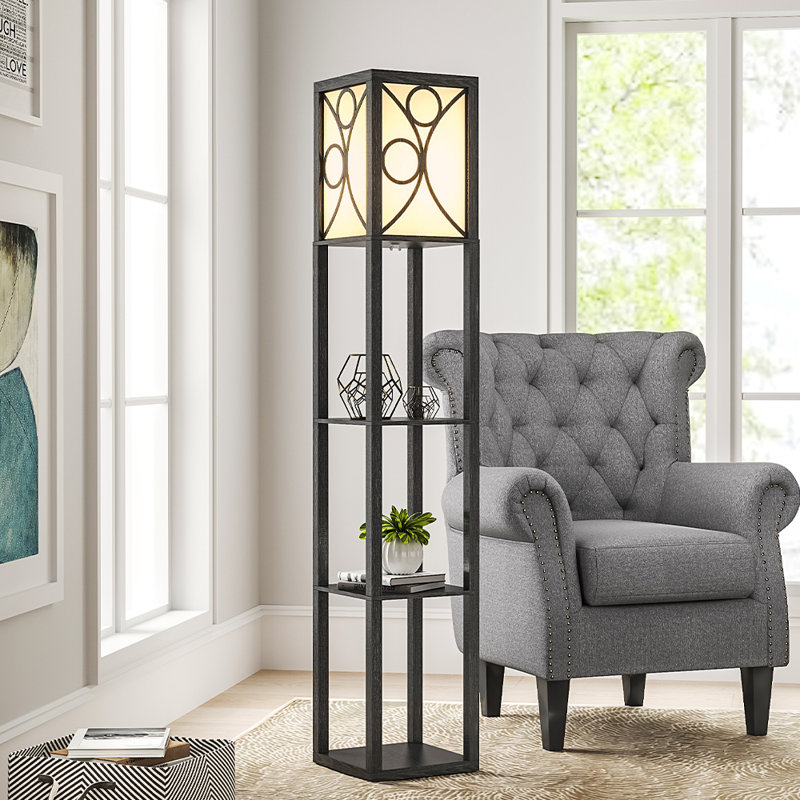 Millendon 160cm Column Floor Lamp, Black