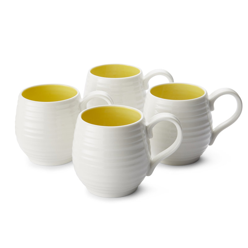 Sophie Conran, White - Barrel Mugs, White/Yellow