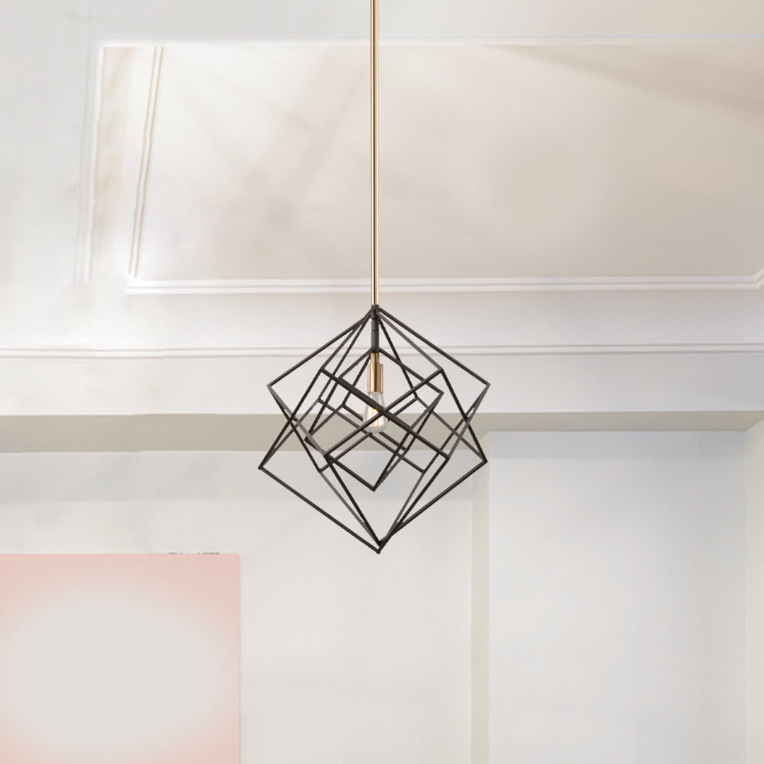 Holzman 1-Light Single Geometric Pendant Ivy Bronx 