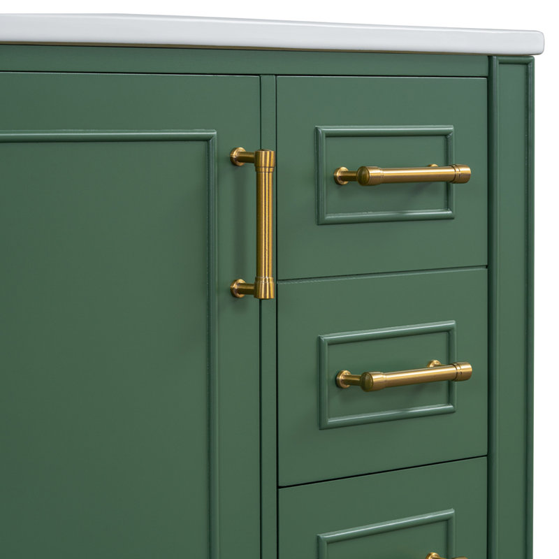Grand meuble-lavabo moderne et fonctionnel, Vert