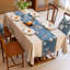 Chemin de table avec broderie pivoine et support en silicone, ivoire, 72 po x 14 po-94045280-94045282
