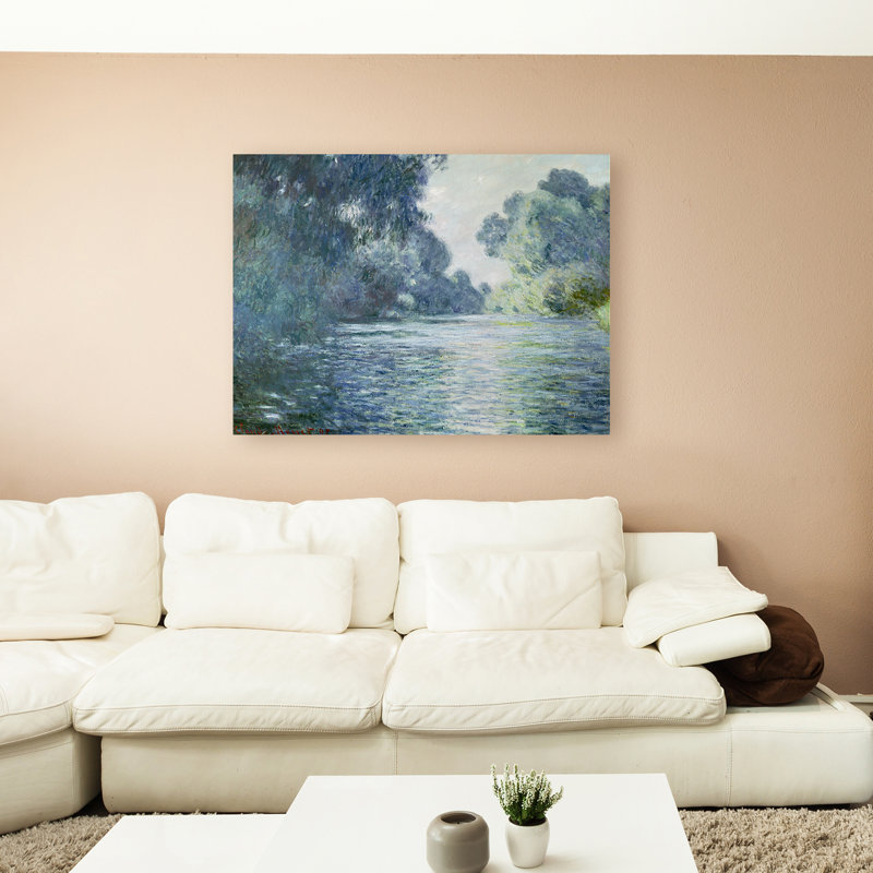 Wrapped Canvas Wall Art - Claude Monet 'Branch Of The Seine Near Giverny' Wall Art for Living Room, Bedroom, or Office Décor - 35x47