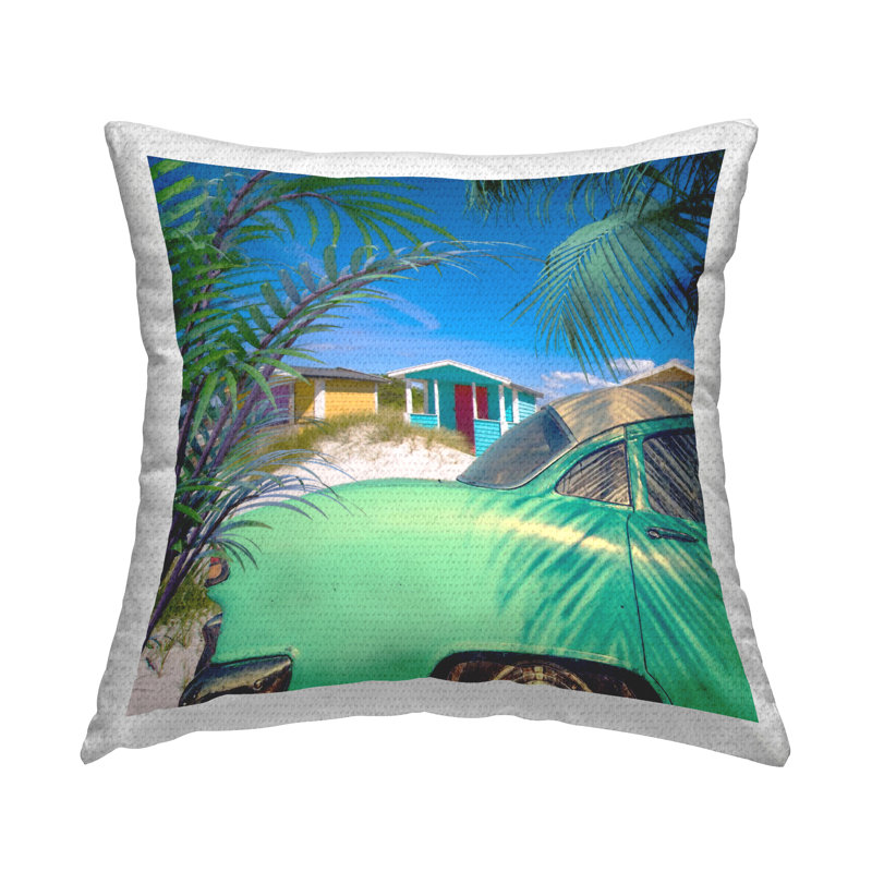 Coussin d'extérieur imprimé Tropical Beach