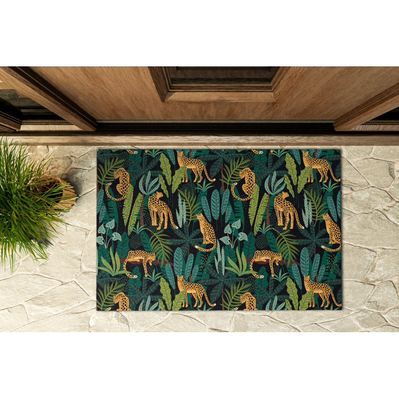 Non-Slip Floral Outdoor Doormat