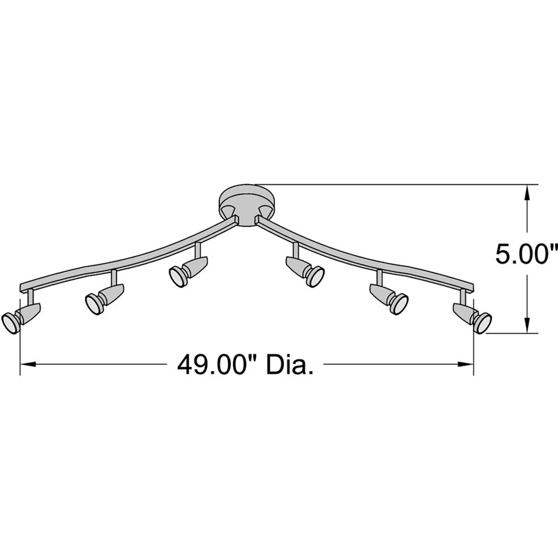 Rocheleau 49'' 6 -Light Track Kit, Brushed Steel