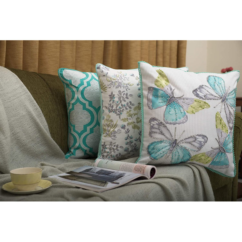 Square Cushion Cover, Golden Red