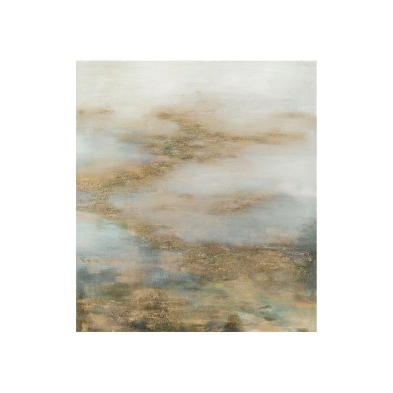 In The Bottom Painting by Beverly Fuller, Hand Embellished Gold, 45" H x 40" W x 1.5" D