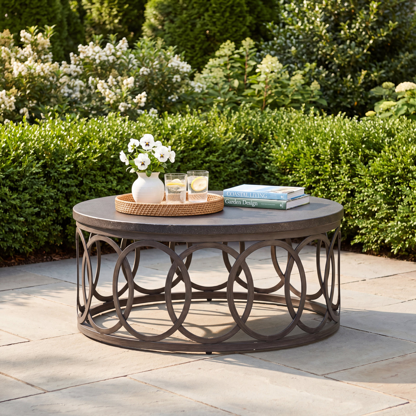 Copeland Patio Table, Ella Tables #2 Black Walnut/Slate Gray, 36"