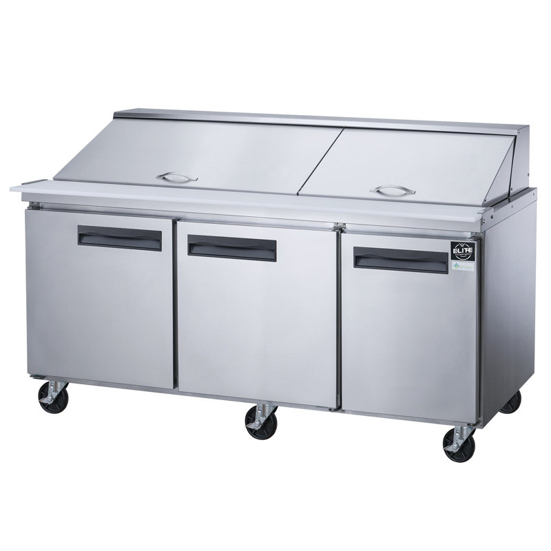 72.25" Stainless Steel 3-Door Commercial Food Prep Table