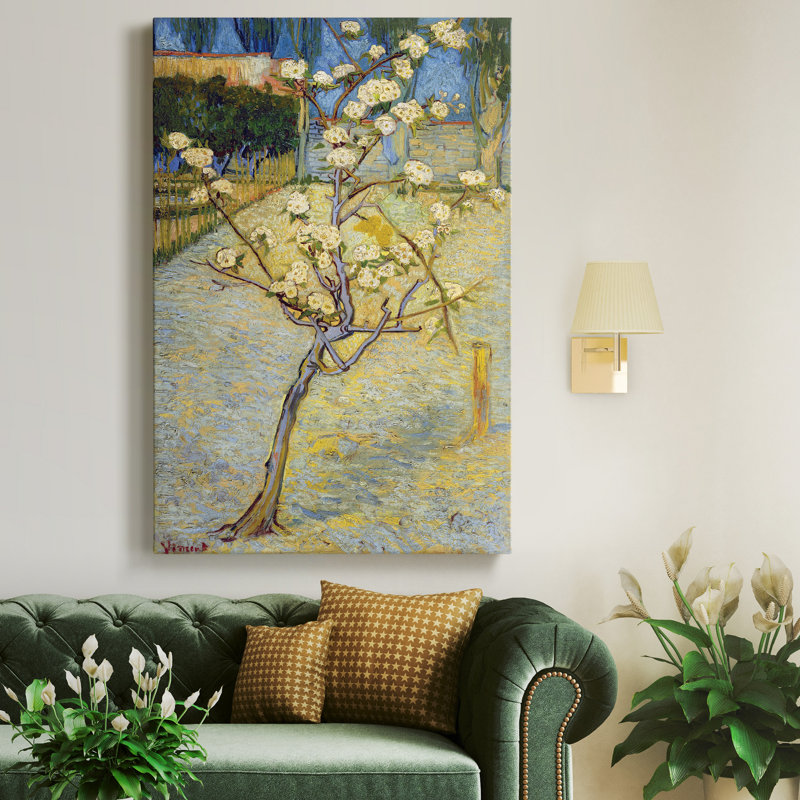 «Pear Tree in Blossom» par J Paul, reproduction d'art sur toile tendue, H 48 po x l 32 po x P 1 po