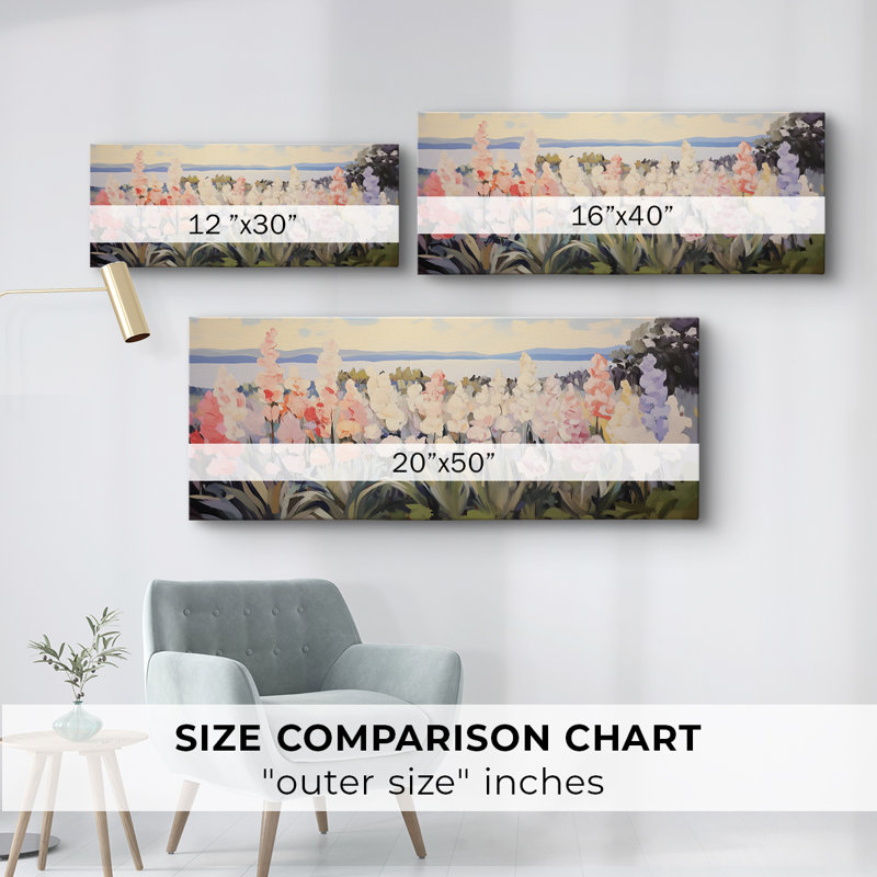 Botanical Series-CCXCV- Toile tendue avec châssis - Prêt à accrocher, H 16 po x l 40 po